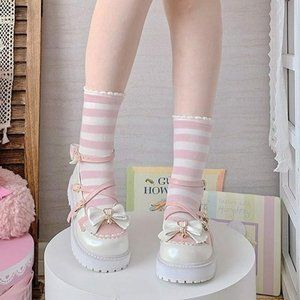 Colorblock Bow Knot Lolita Mary Janes Shoes